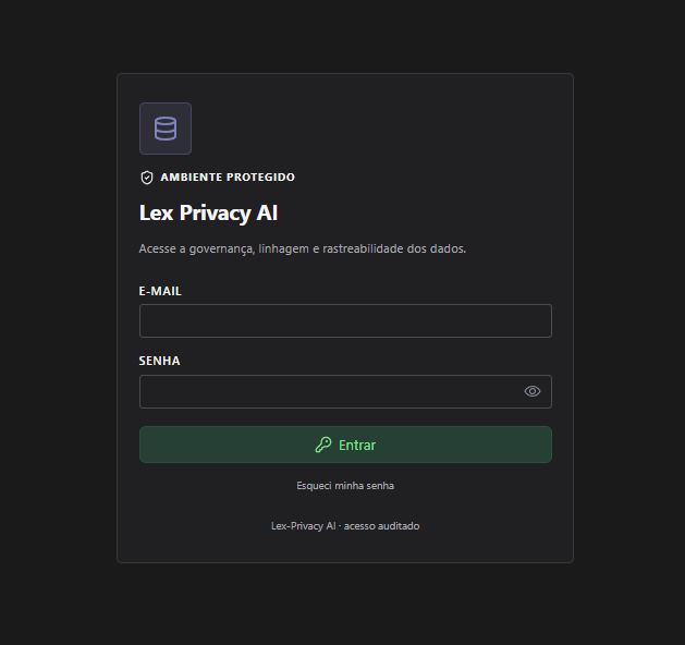 Tela de acesso do Lex Privacy AI